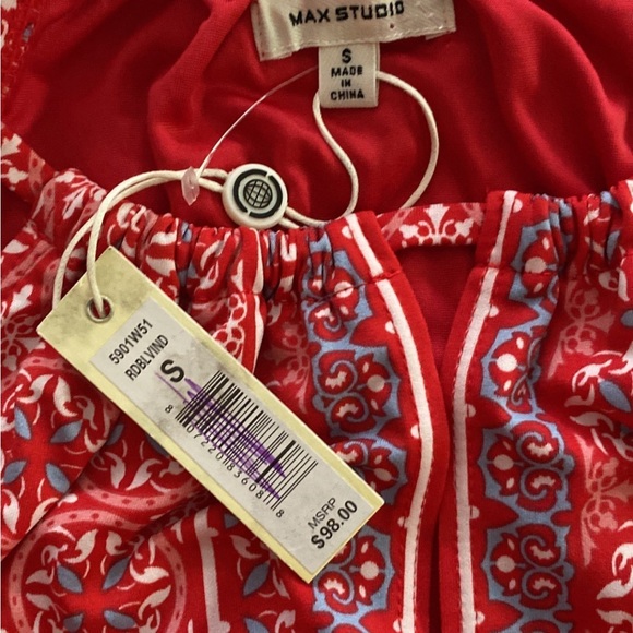 NWT Max studio floral sleeveless front keyhole A-line dress size small - Picture 4 of 6